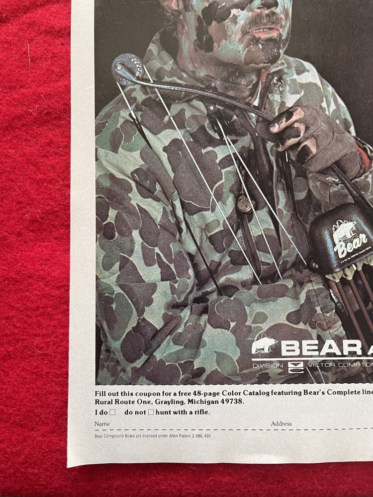 Vintage 1978 Bear Archery Print Ad Bear Compound Bow Ad