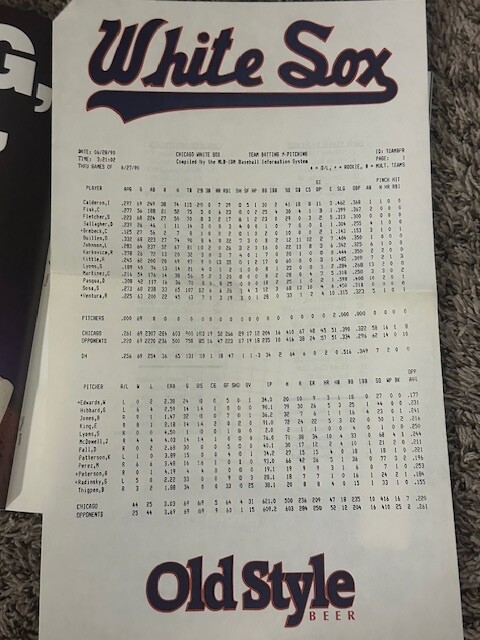 1990 Chicago White Sox Program New Comisky Park