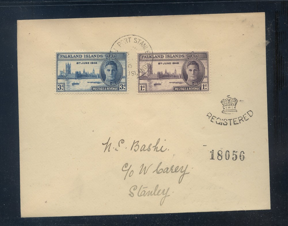 Falkalnd   Islands  registered   cover