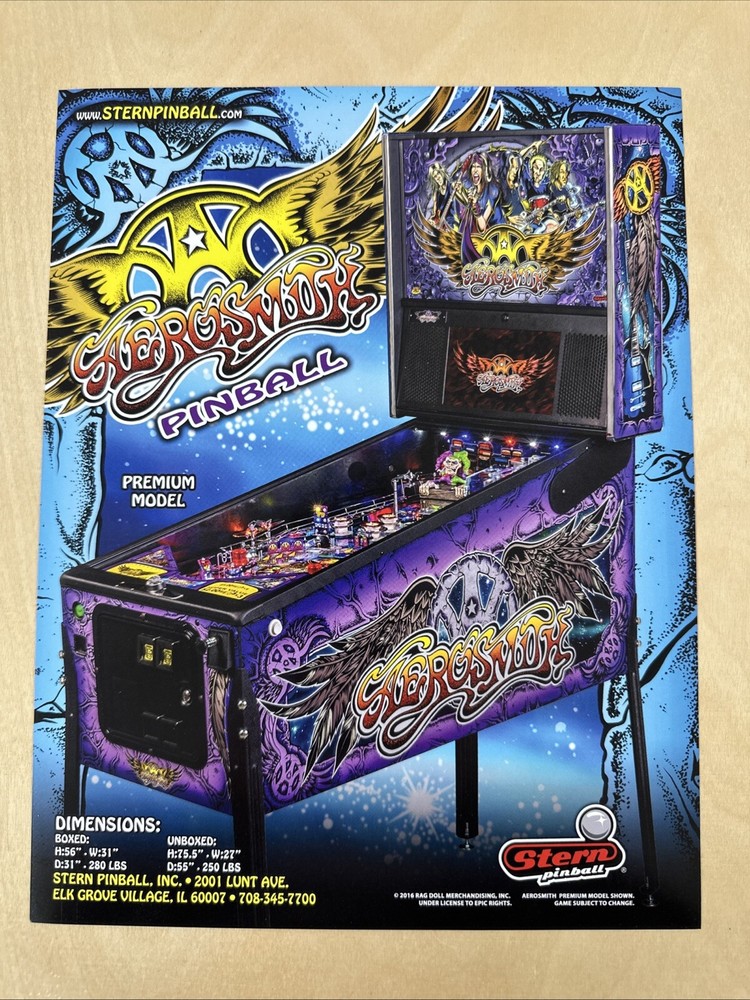 Stern Aerosmith Premium Pinball Flyer