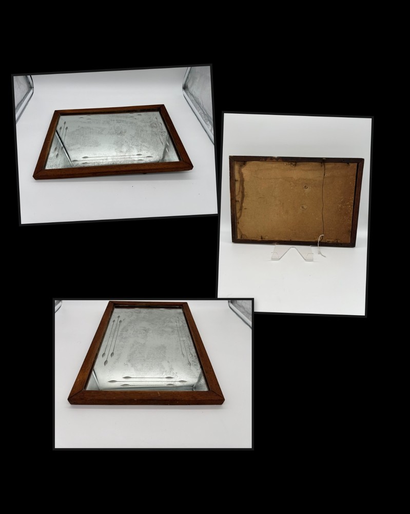 Antique Wheat Etched Mirror c1900