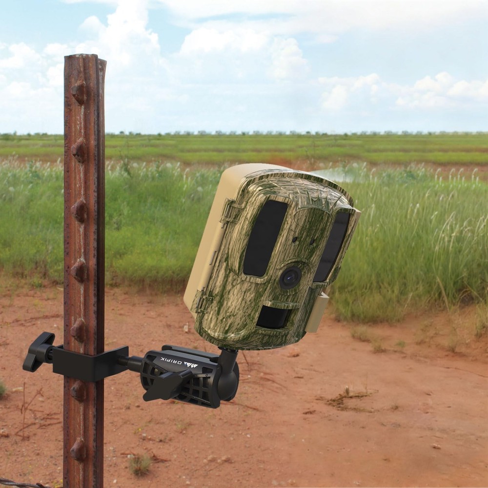 ORIPIK T-Post Trail Camera Mount - 360 Degrees Adjustable Game 1 Pack, Black