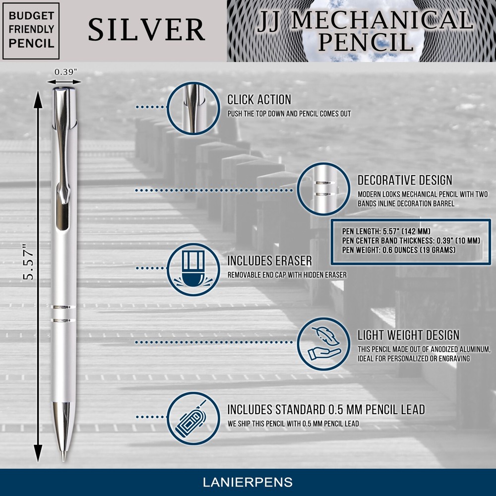 Budget Friendly Beautiful JJ Mechanical Pencil - Silver