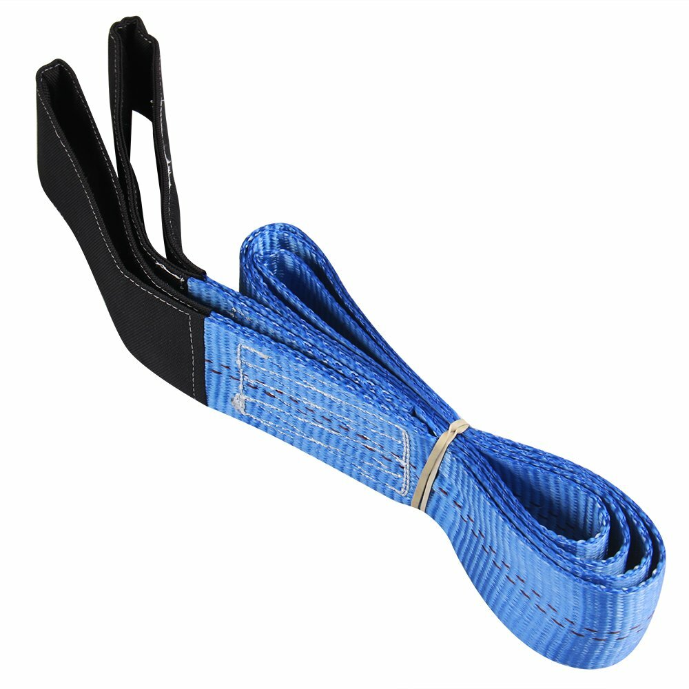 6' x 2" Blue Nylon Web Sling Lift Tow Strap Heavy Duty Polyester Web Loop Ends