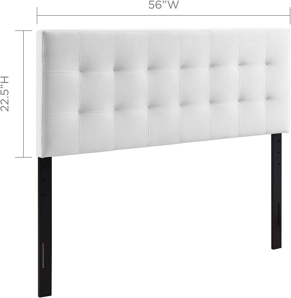 Modway Lily Biscuit Tufted Full Performance Velvet Headboard, White