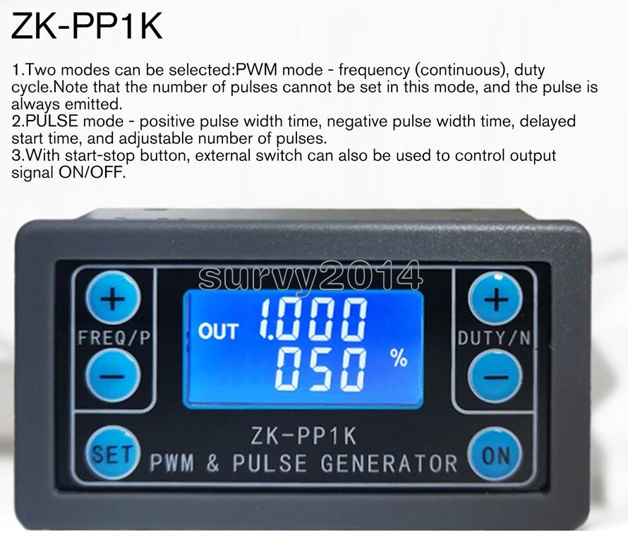 Dual Mode PWM Generator & Pulse Generator Frequency Duty Cycle Adjustable Module