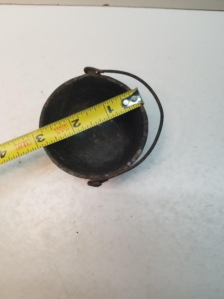 Miniature Cast Iron Pot With Handle Marked "110" on bottom
