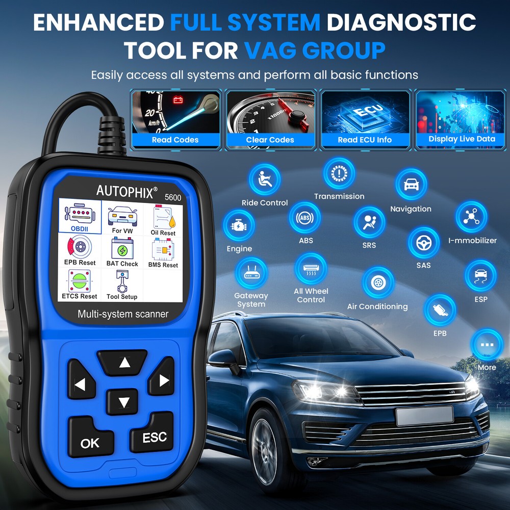 AUTOPHIX 5600 OBD2 Scanner ABS SRS EPB Code Reader All System Diagnostic Tool