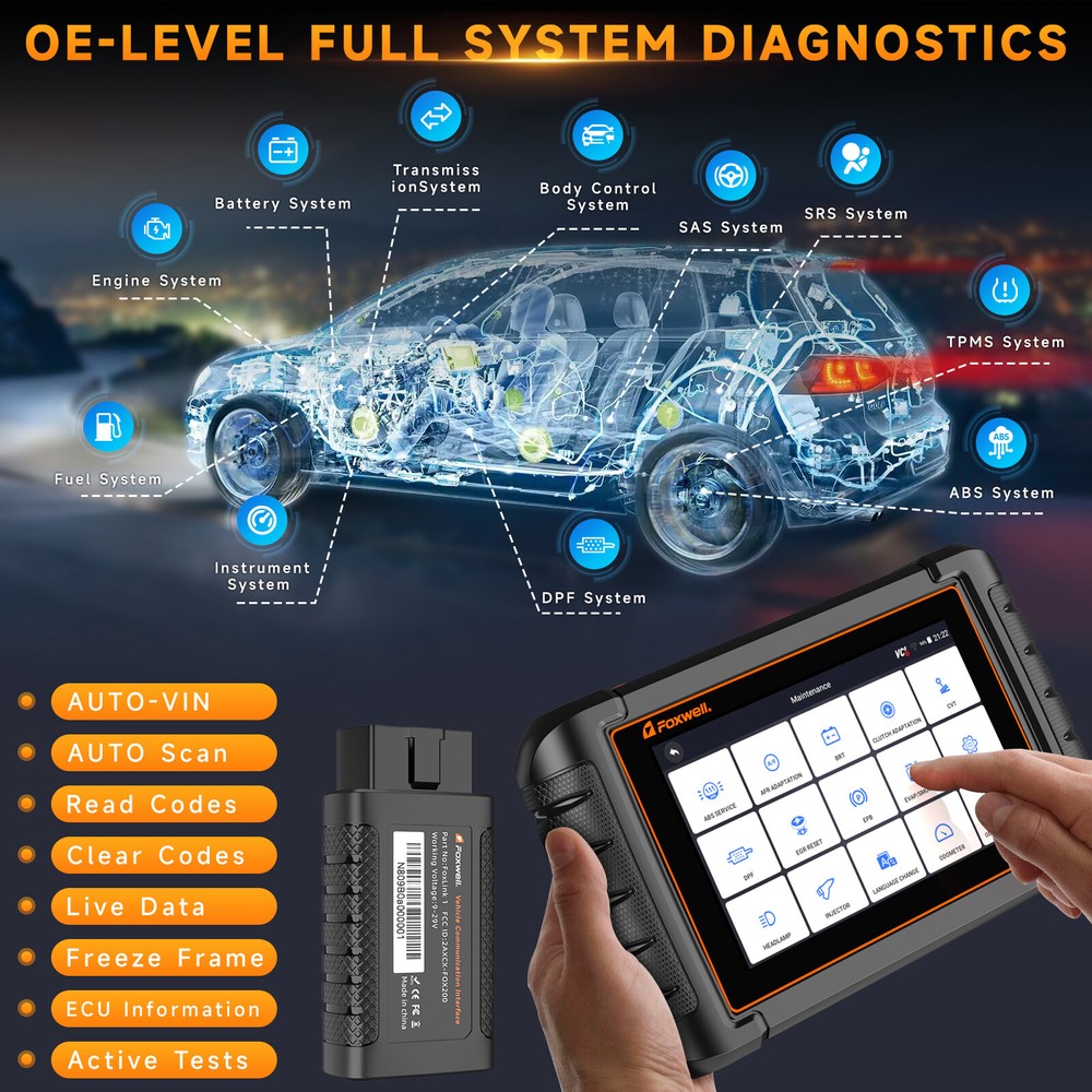 Foxwell NT809 TS Bidirectional Scanner OBD2 TPMS Programmer Tool Code Reader