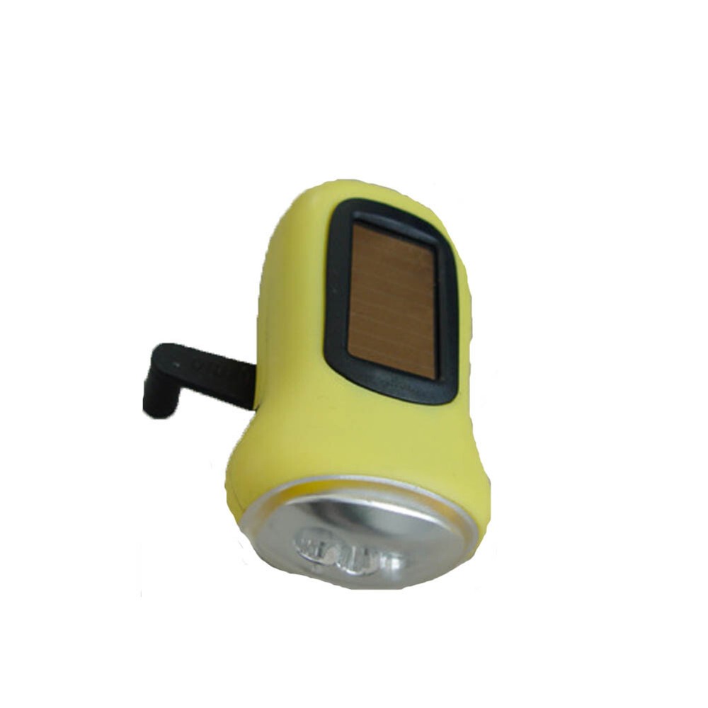 LED Torch Hand Crank Dynamo Solar Powered Flashlight Lamp Emergency Light Torch