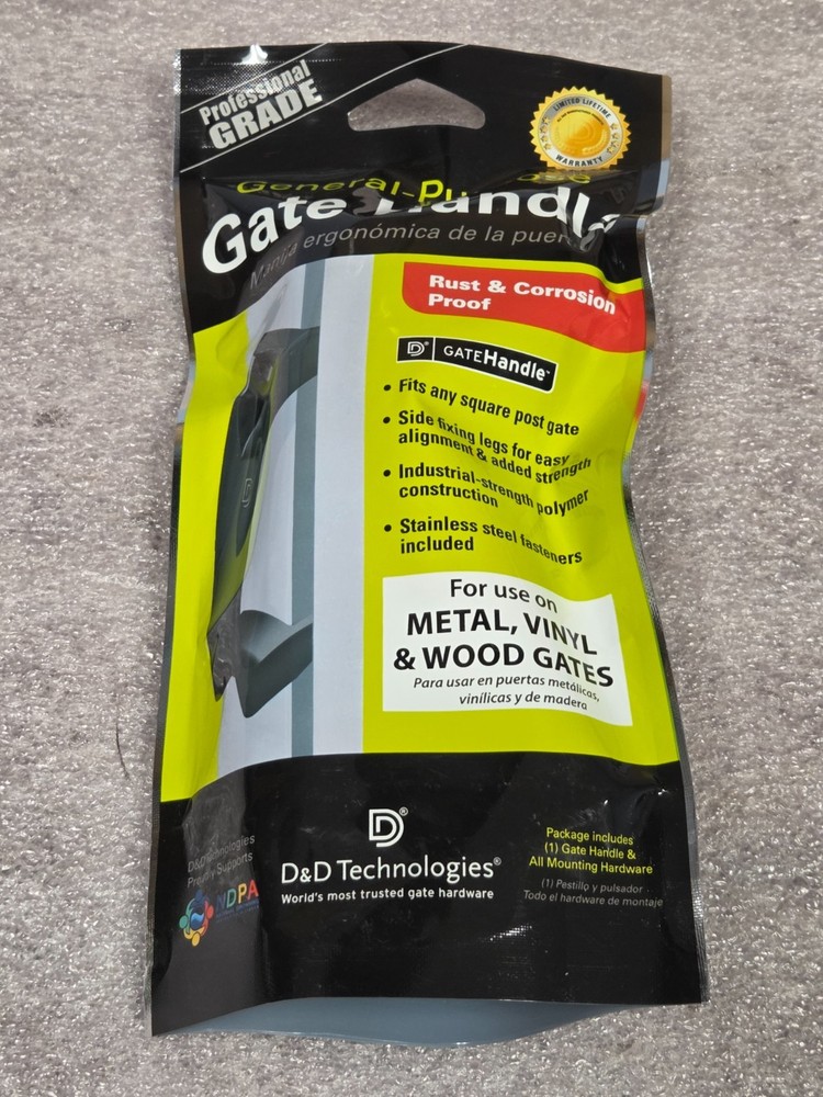 GATE HANDLE - PROFESSIONAL GRADE - D&D TECHNOLOGIES - UPC#73649401839