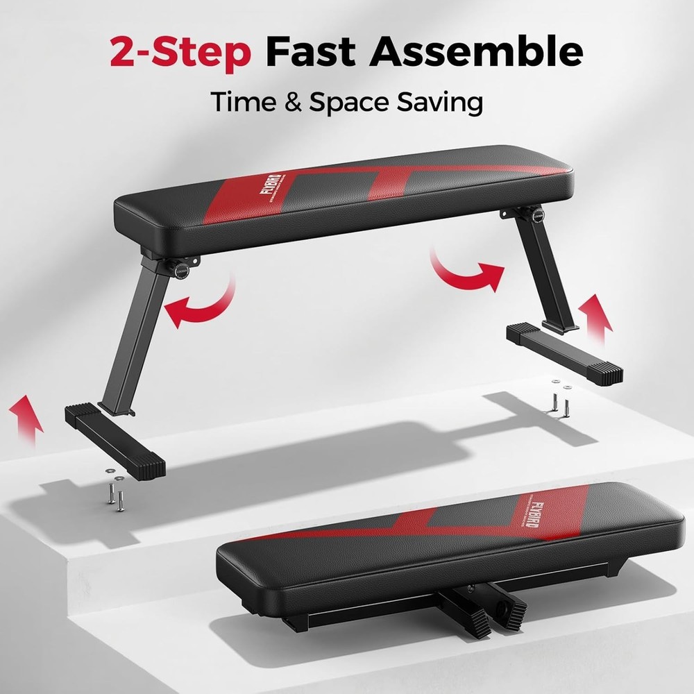 Flat Bench Foldable Flat Weight Bench Easy Assembly Strength Training Bench