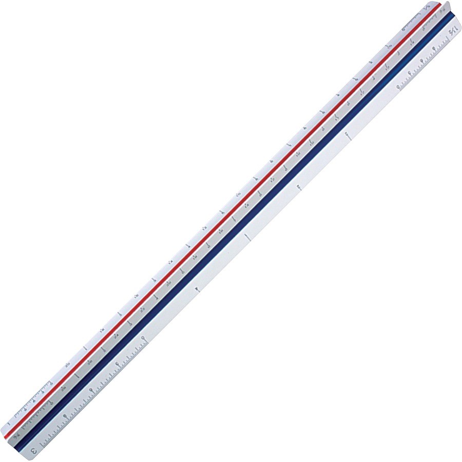 Staedtler 9871834BK Triangular Scale 12" White Plastic