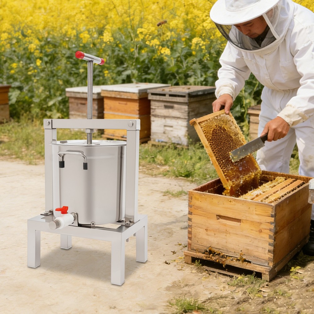 Manual Fruit Juicer Grape Wine Juice Maker Extractor 10L with Press Handle