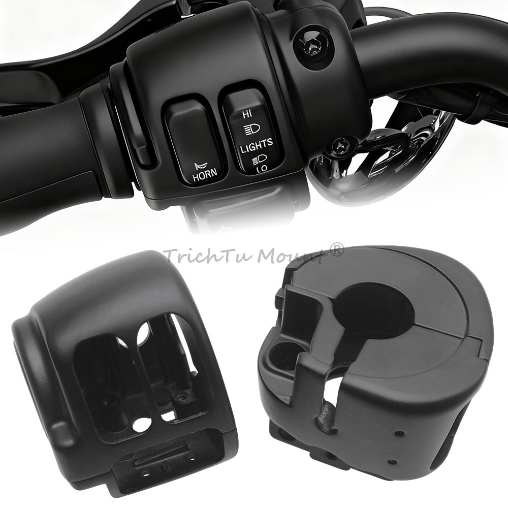 Handlebar Switch Housing Covers Hand Control Button Caps For Harley Dyna Softail