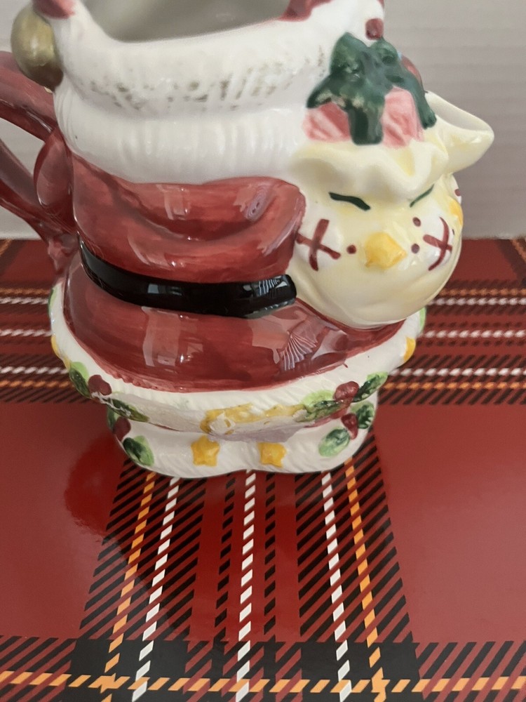 Vtg/Mr/Mrs Claus/sugar/creamer/Ceramic /6”/spoon Missing/mint