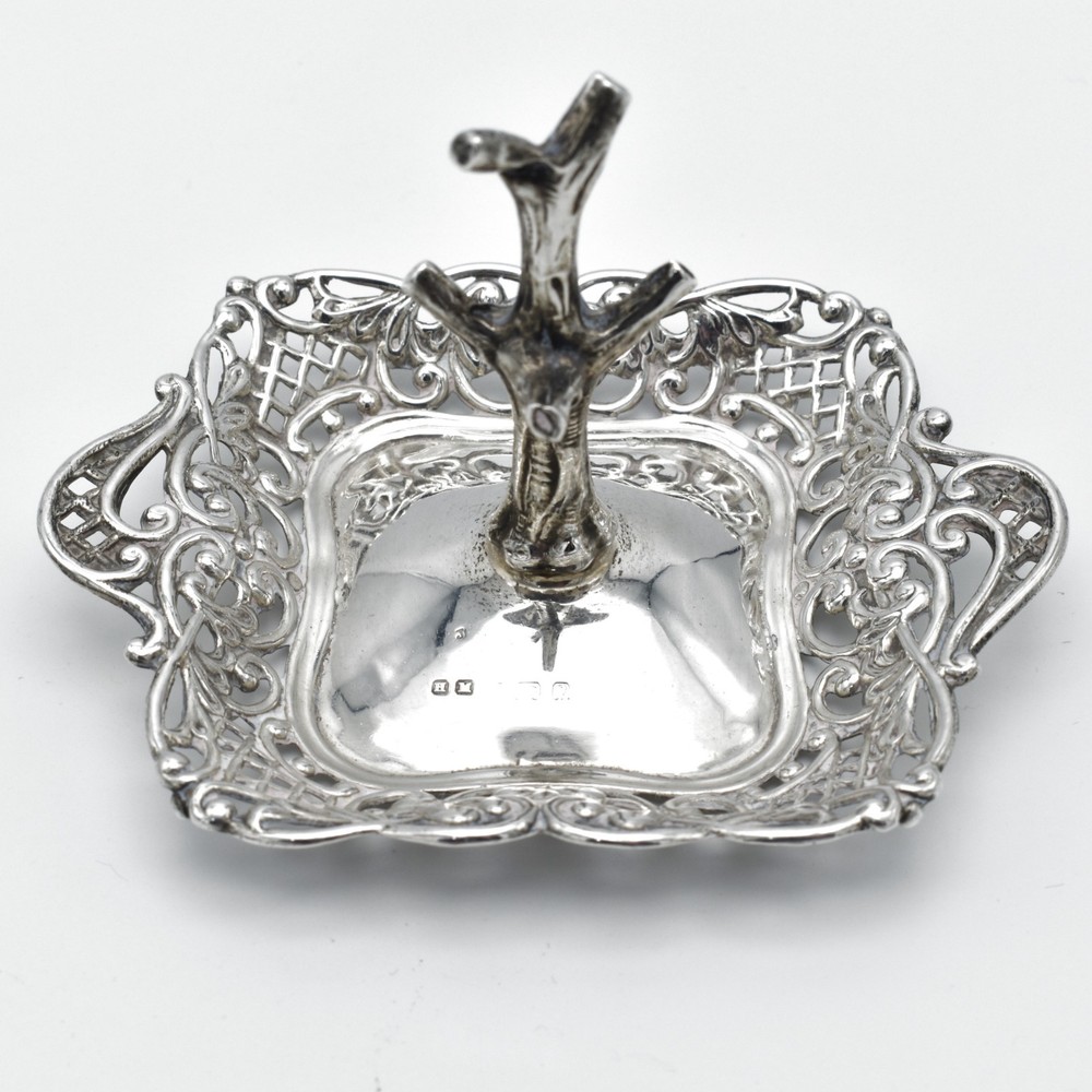 Antique Solid Silver Ring Tree Dish Edwardian 1902