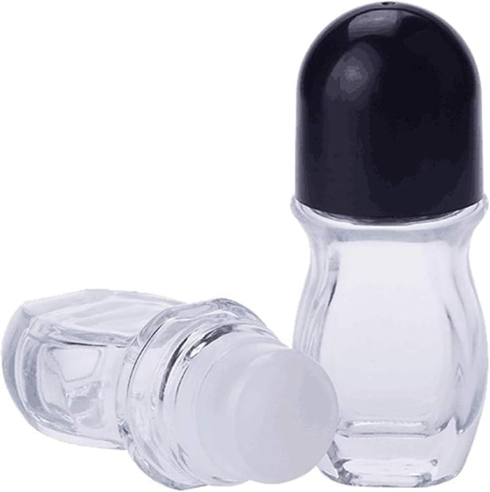 2Pcs 30ML Red Deodorant Roller Bottle Empty,Glass Roller Bottles Deodorant,Ro