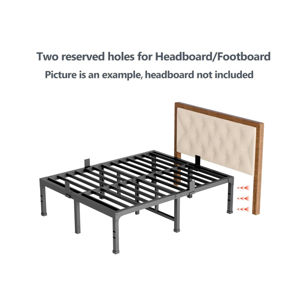 FUIOBYVV King Bed Frame,14 Inch Heavy Duty Metal Platform Bed Frame King Size...