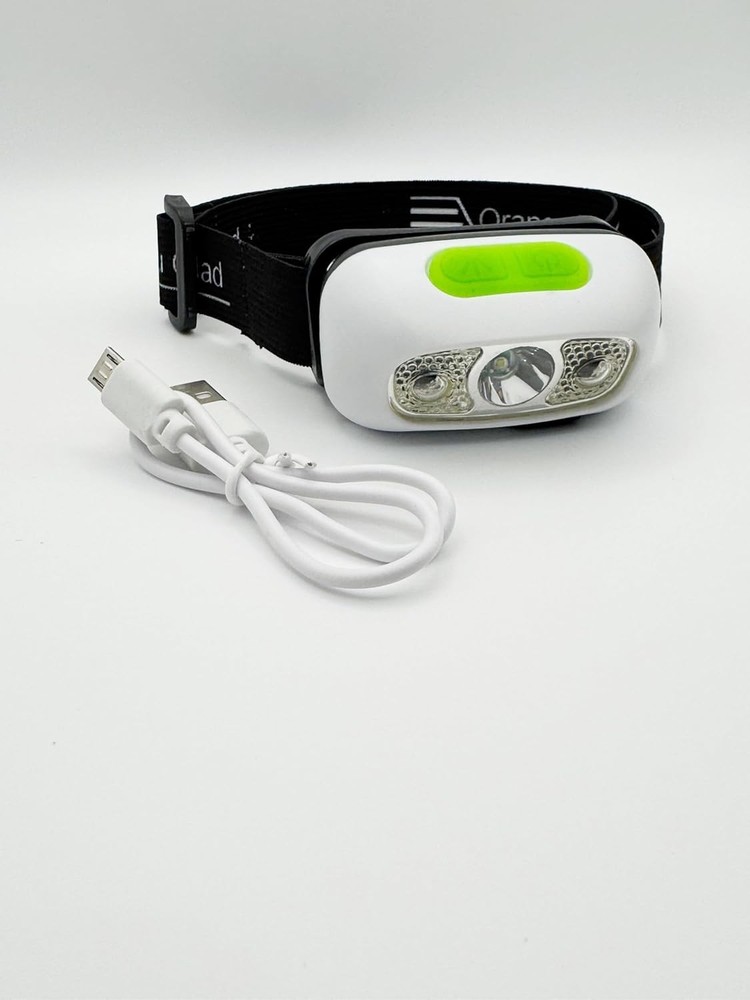 Motion Sensing Rechargeable Headlamp with Adjustable Strap | Perfect for Running
