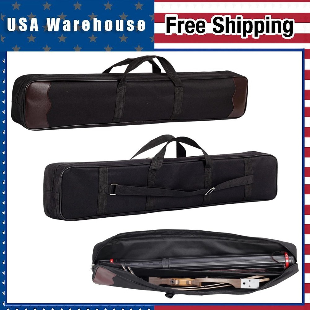 Takedown Recurve Bow Case Double Layer Archery Bag with Arrow Storage Portable