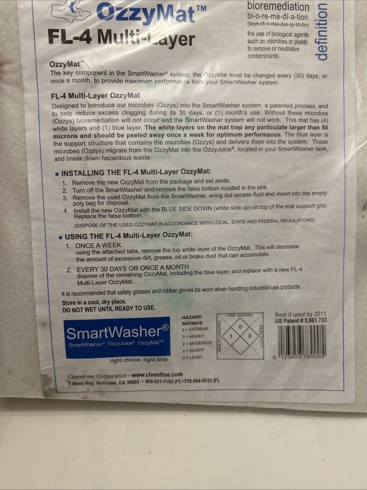 OzzyMat -Multi-Layer FL-4 Ozzymat, For Smart washer System.