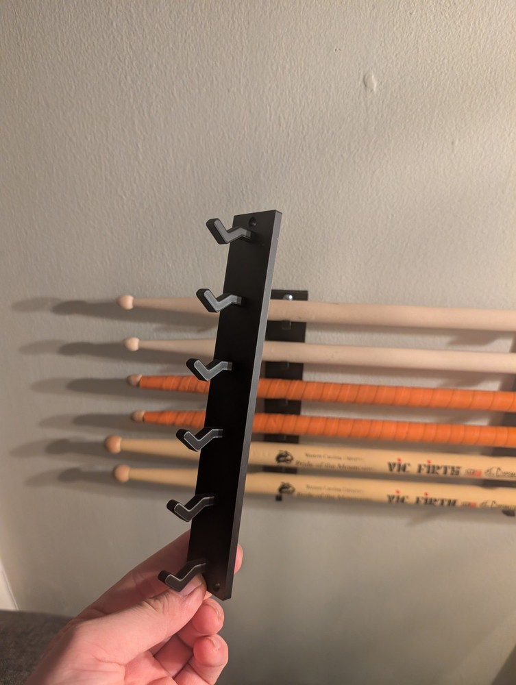 Wall Mounted Drumstick Display Holder 6 Slot Black Storage Rack