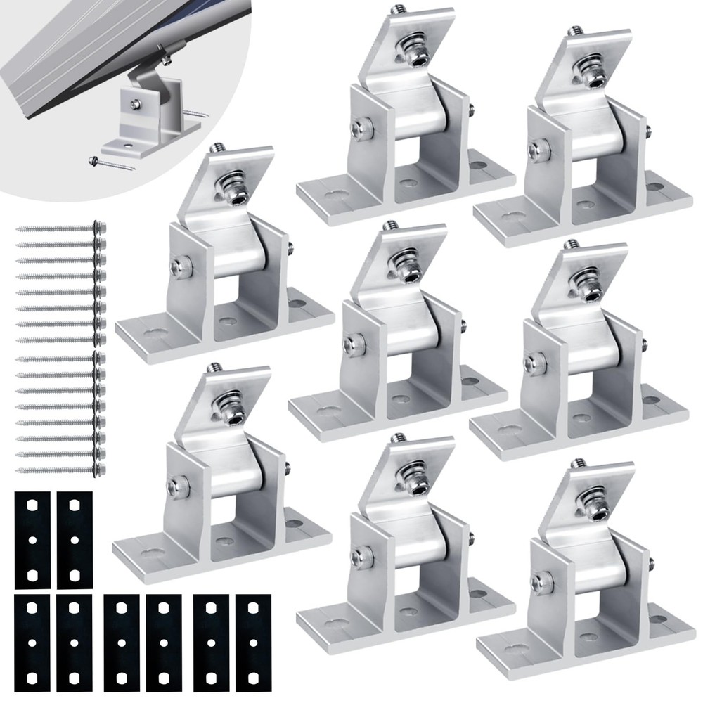 Solar Panel Mounting Brackets, 8PCS Adjustable RV Solar Panel Mount, Tilt Angle