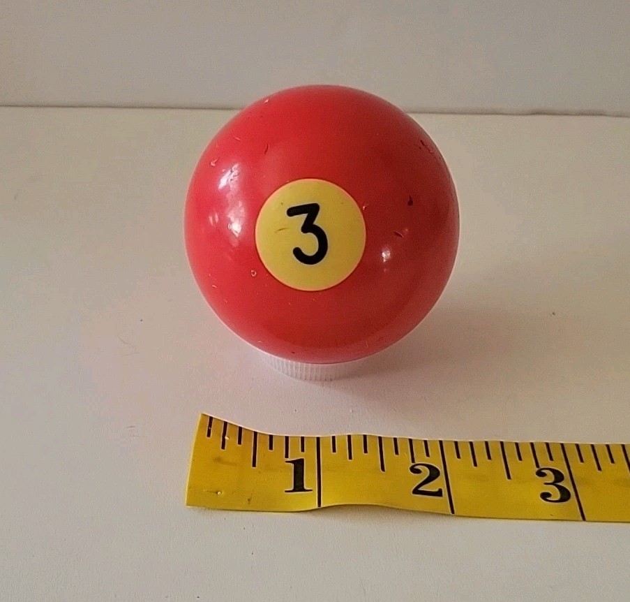 Vintage No. 3 Solid Red Pool Ball Billiard 2" Replacement (Q)