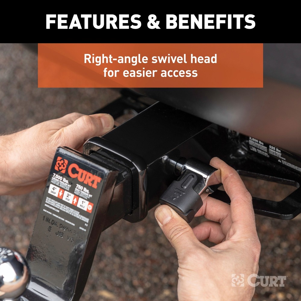 5/8" Hitch Lock (2" Receiver, Right-Angle, Chrome)