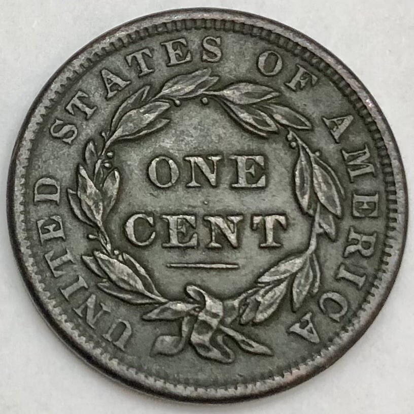 1838 Coronet Head Large Cent XF Details