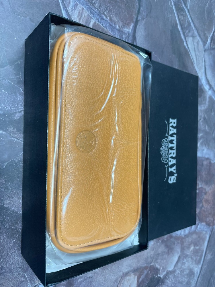 Rattray's Barley PB1 2 Pipe Leather Bag - Natural