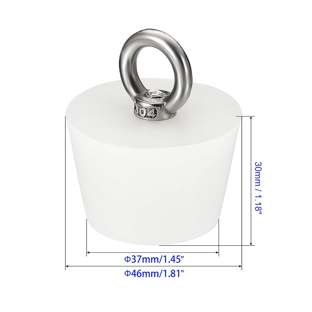 Solid Rubber Stopper,1 Pcs Stainless Steel Silicone Rubber Solid Plug Pipe Ta...