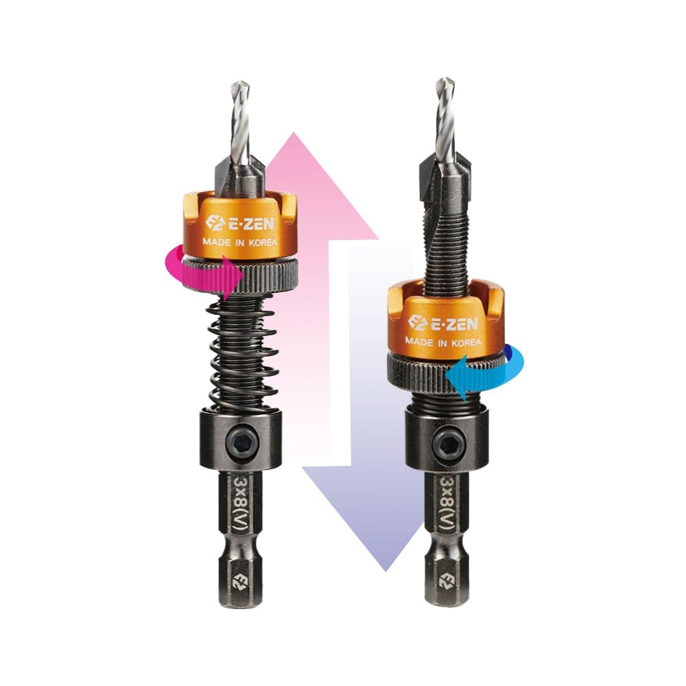 EZ EZEN Depth Adjustable Countersink Drill Bit (3 x 3 x 8mm (1/8" x 5/16")