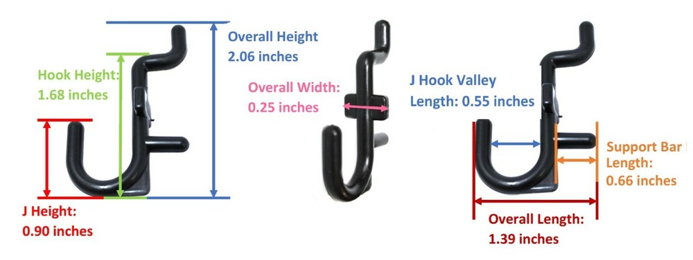 Plastic Orange J Hook Peg Board Hook Kit Tool Storage Craft Hooks Pick A Pack