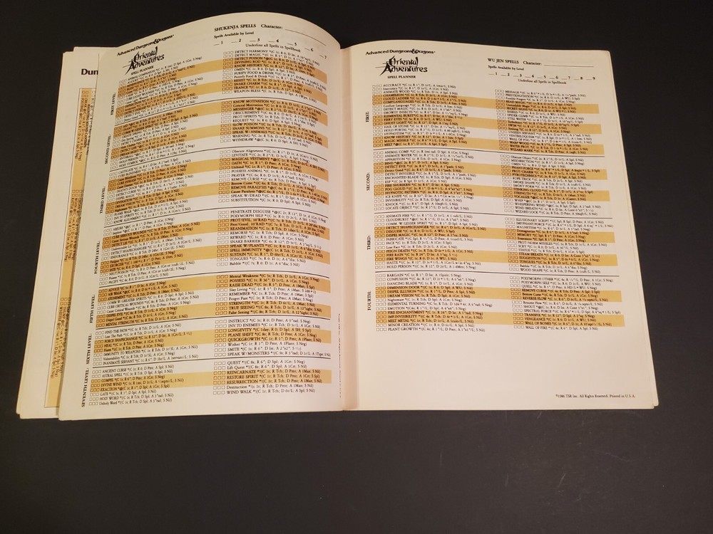 Dungeons & Dragons: Player Character Record Sheets 1986 ☆ D&D ☆ Authentic ☆