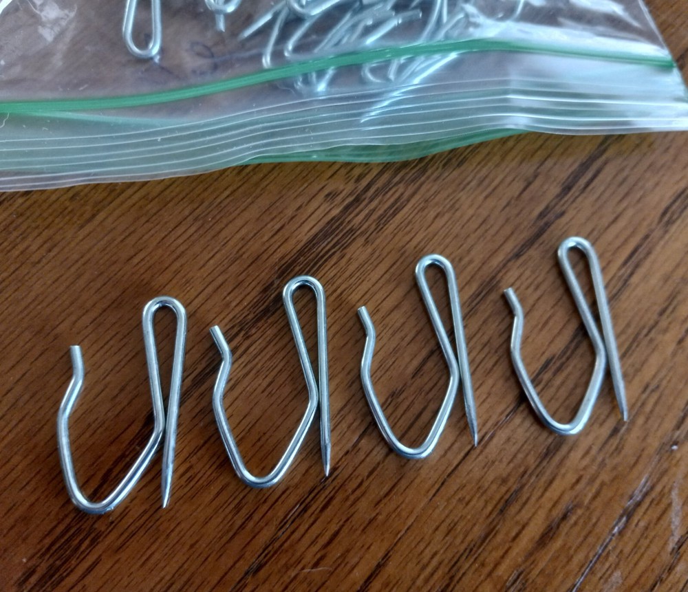 80 Standard Silver Drapery Hooks Pins * 1 1/14"