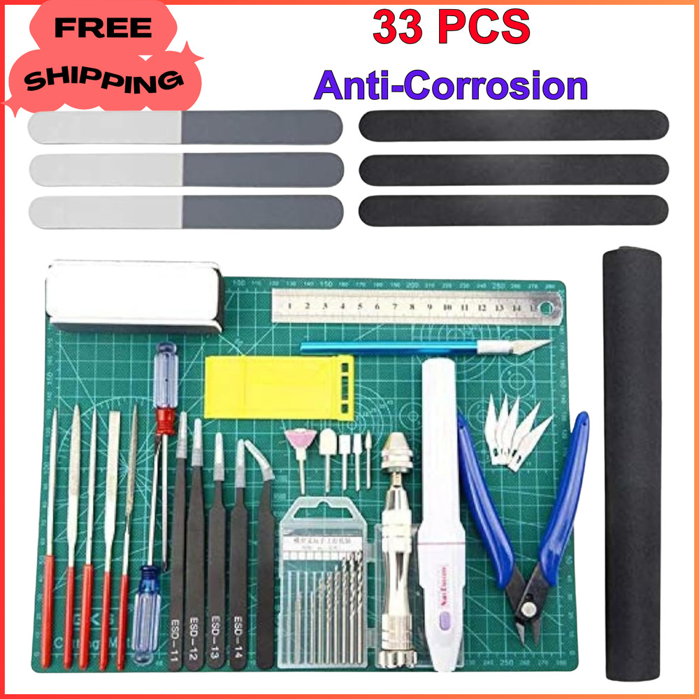 Professional 33 PCS Model Tools Kit Modeler Basic Tools Craft Set Hobby Building