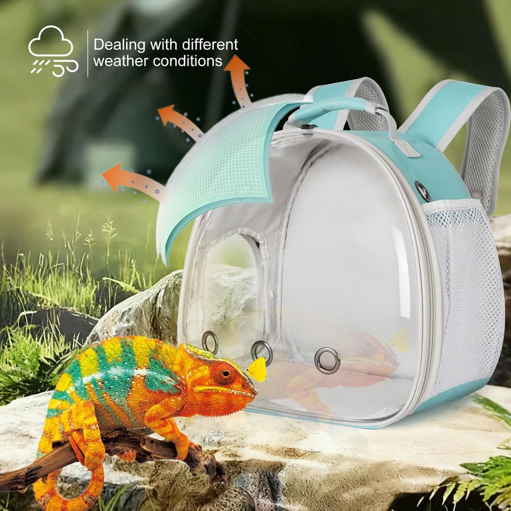 Guinea Pig Backpack Carrier, Bearded Dragon Carrier Backpack with Clear Bubbl...