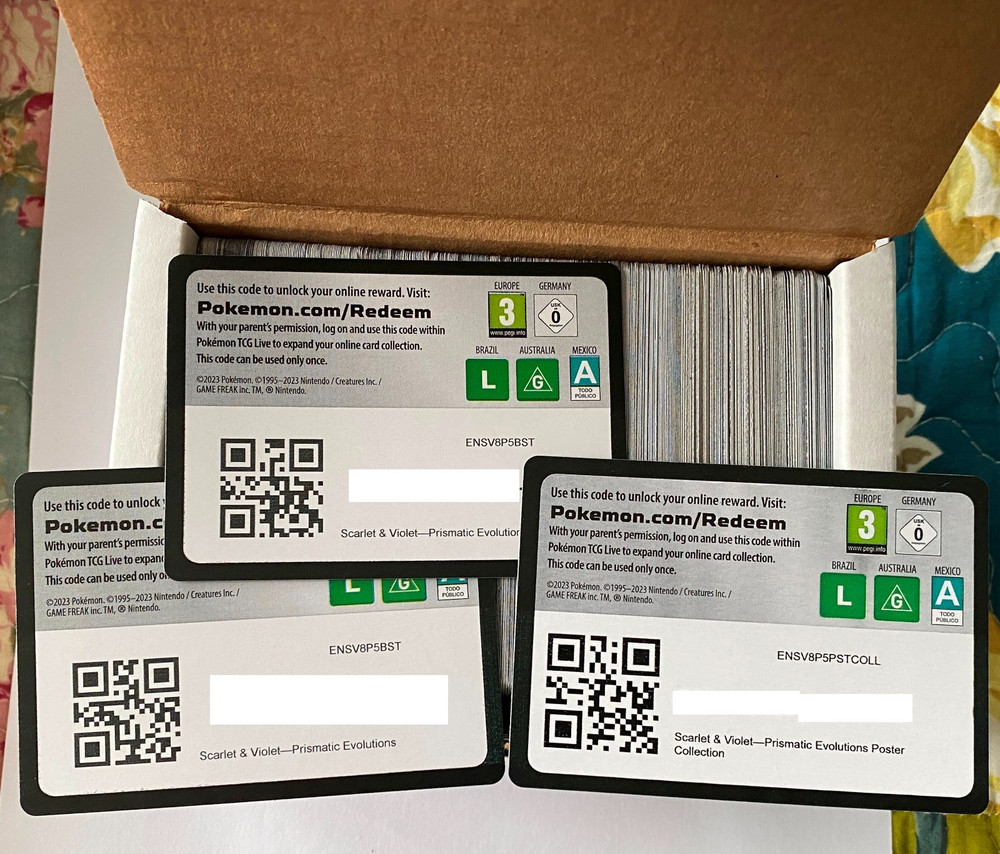 Pokémon TCG 385+ Un-used Online Code Cards