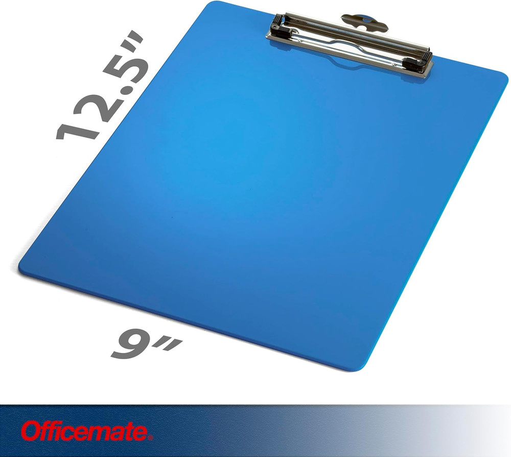 Recycled Plastic Clipboard Holds 8.5 x 11 Sheets 12 Pack