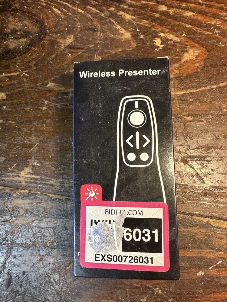 Wireless Presenter Pointer Black Red Light USB Plug & Play Remote Control