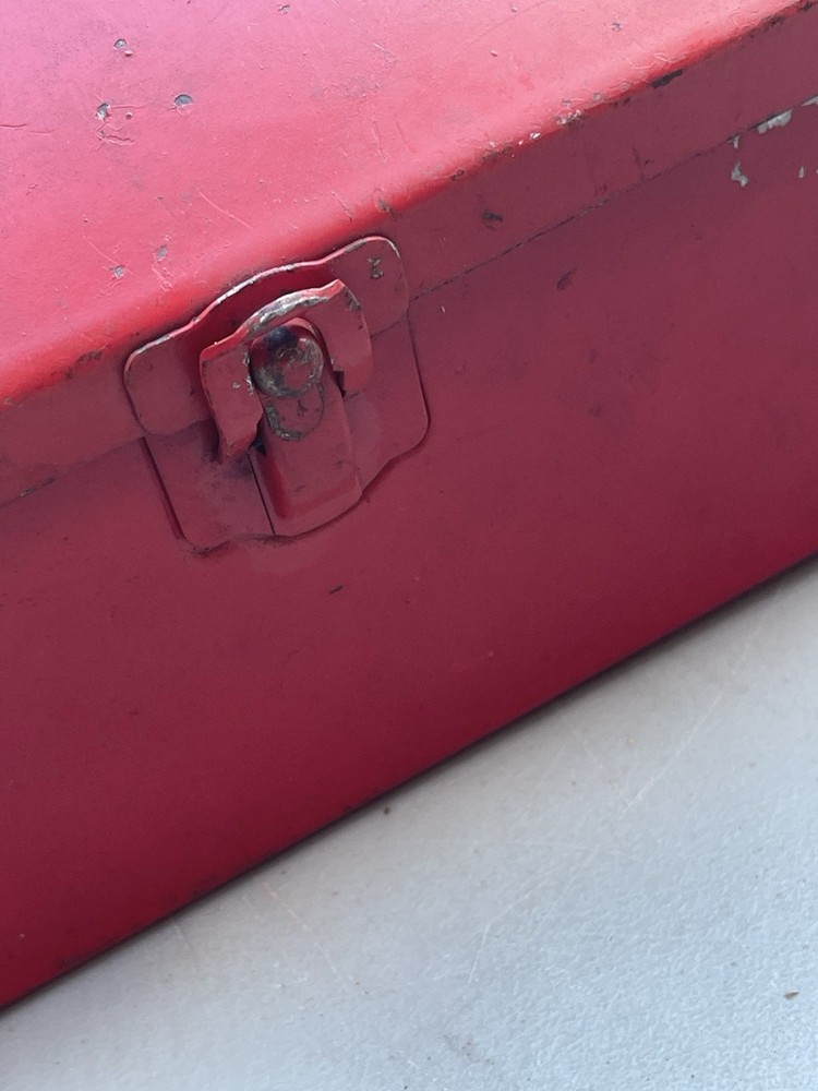 vintage metal tool box w/ socket tray.