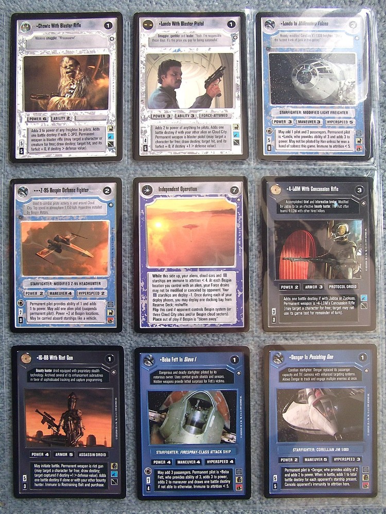 Star Wars CCG ENHANCED CLOUD CITY - 12 card set Black Border Decipher 2000