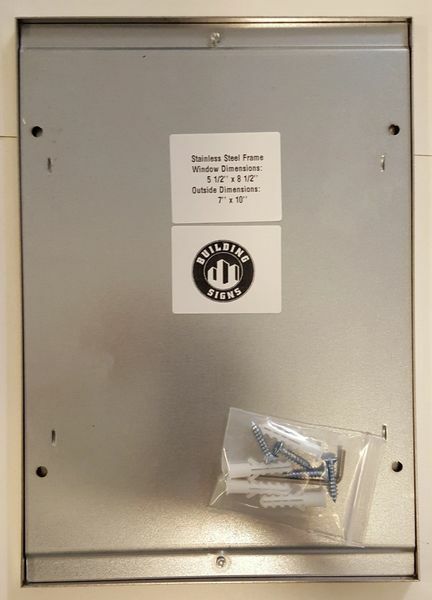 Elevator certificate frame 8.5" x 5.5" stainless Steel -REF24-1027