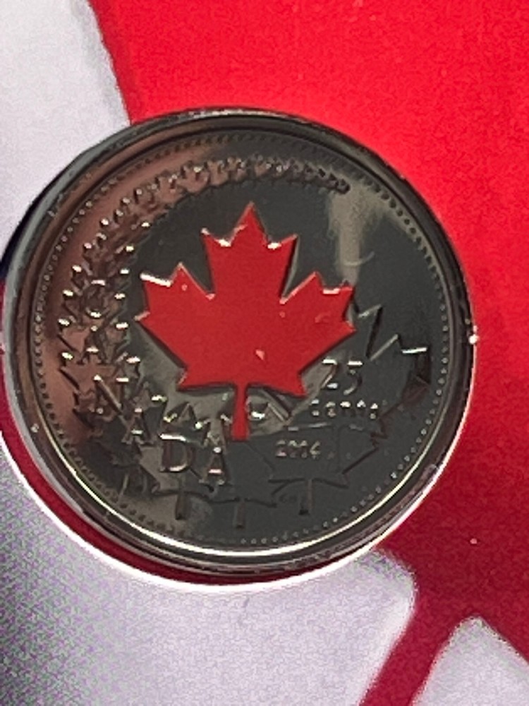 2004 Canada Celebration - Colorized 25 Cents Proof-Like BU