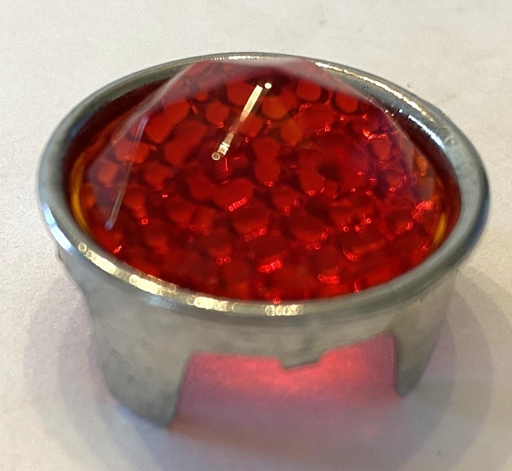 new REDFOX Prism Cut DOT Jeweled GLASS 1" REFLECTOR 4 Tab Red