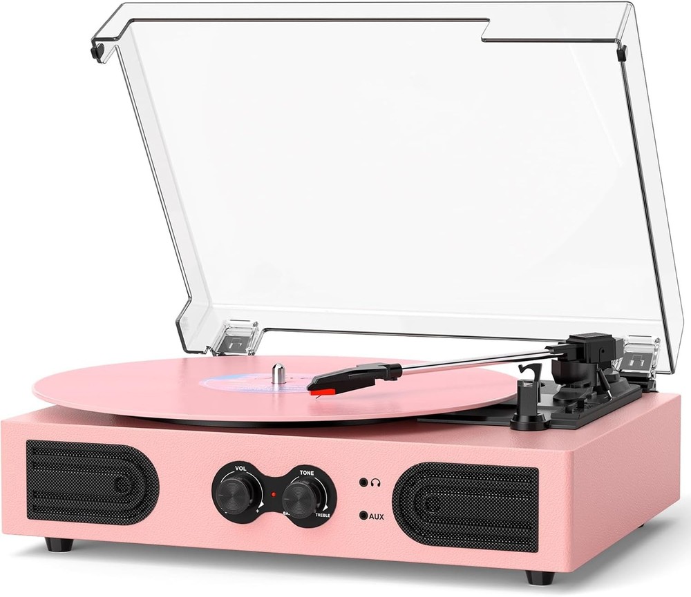 Vinyl Record Player Pink Stylish