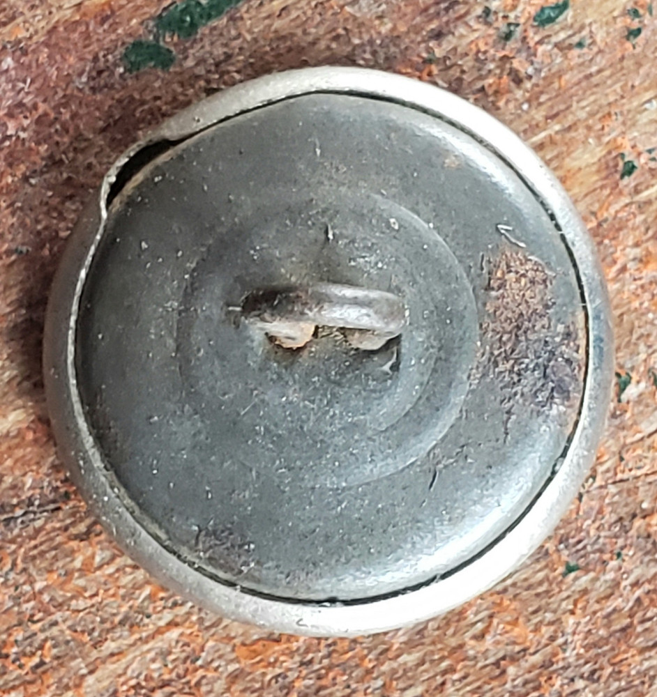 ANTIQUE PENNY FARTHING HIGH WHEEL BICYCLE SILVER TONE SHANK BACK SEWING BUTTON