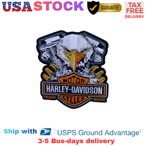 Harley-Davidson 5" Snatched Eagle Patch Embroidered Iron-On Sew-On Biker